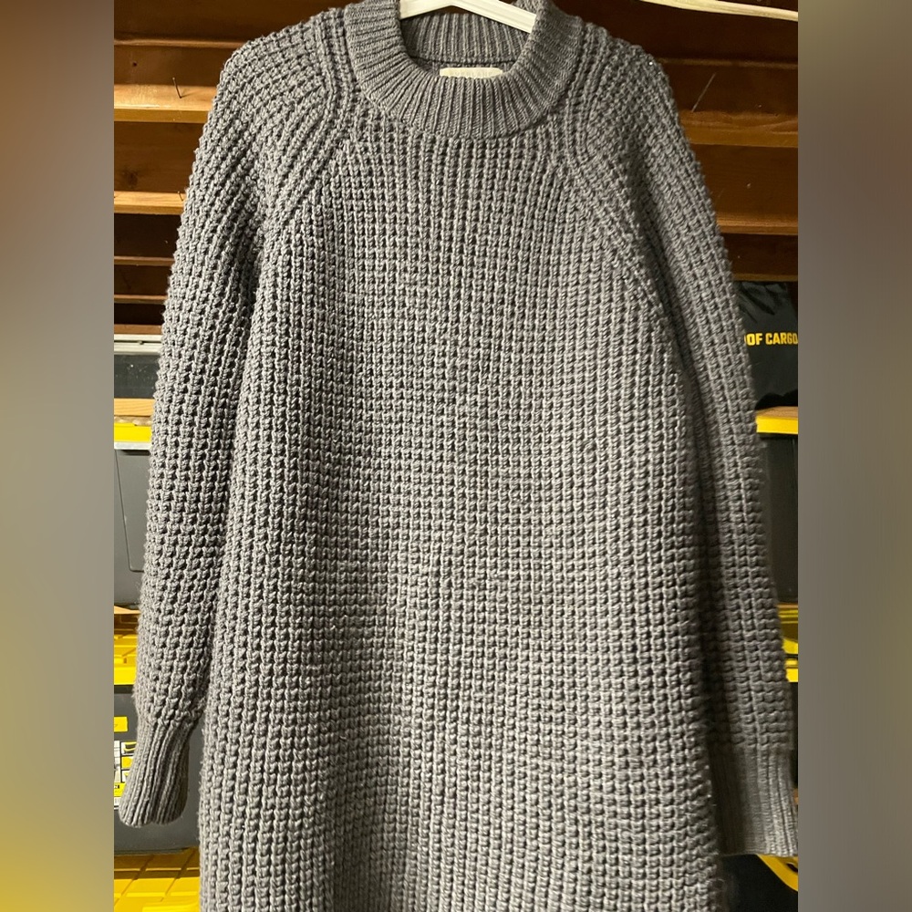 Everlane Charcoal Tunic Sweater Merino Wool
